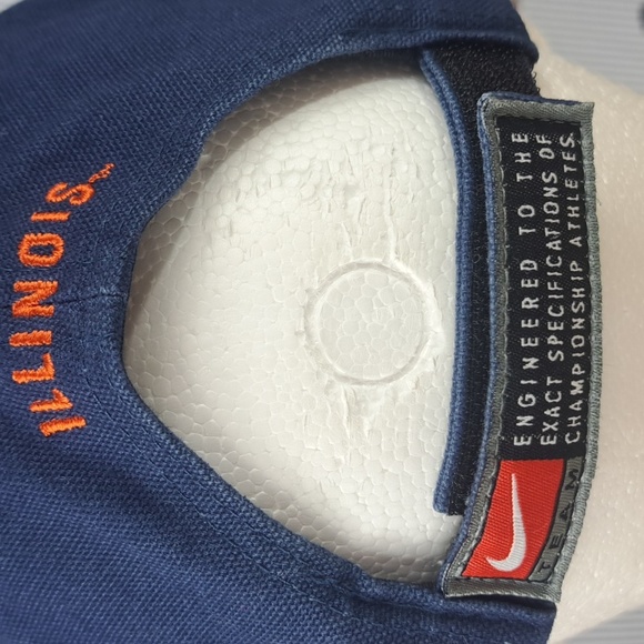 Nike Team Illinois University stitched logo blue & orange velcro tab canvas hat - Picture 4 of 9